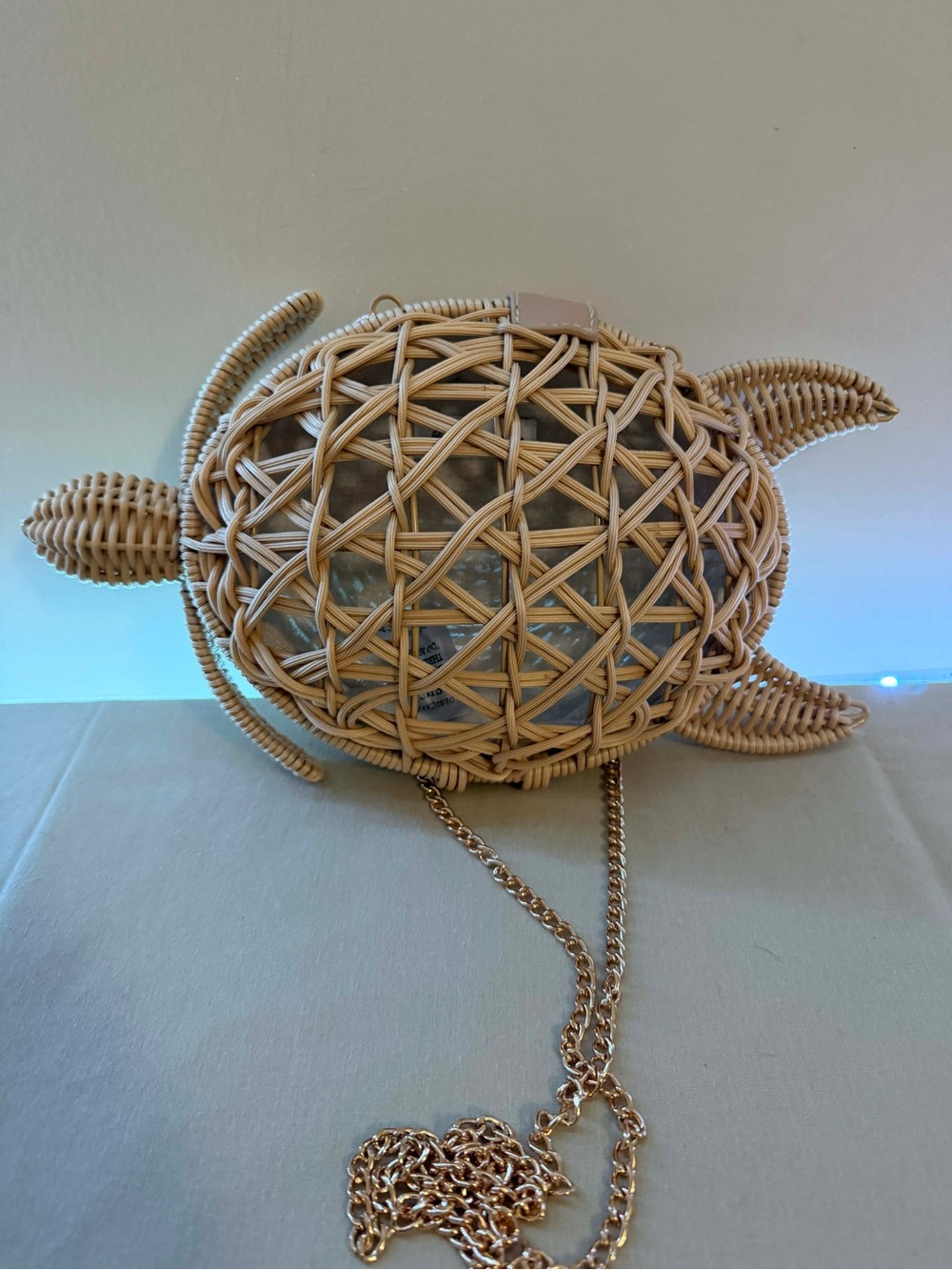 Tommy Bahamas Woven Turtle Crossbody Bag in Natural Rattan